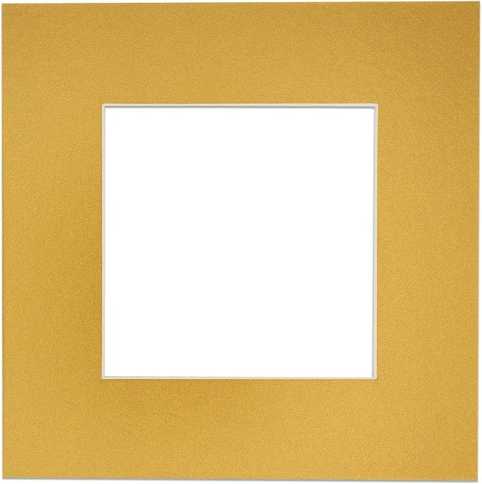 5x7 Mat for 8.5x11 Frame - Precut Mat Board Acid-Free Show Kit with Backing Board, and Clear Bags Metallic Gold 5x7 Photo Matte Made to Fit a 8.5x11 Picture Frame Matboard for Framing, Pack of 10 Mats