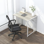 Small Folding Desk 32 inch, No Assembly Required Small Office Desk, Writing Gaming Computer Camping Desk, Beige