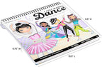 Fashion Angels I Just Wanna Dance Fashion Sketch Set, Create Dance-Themed Outfits with 35 Sketch Pages, 100+ Stickers & Stencils, Fun Craft Kit for Kids
