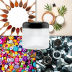 Cornucopia Brands 16oz Clear Plastic Jars w/Domed Lids (6-Pack); BPA Free PET Stackable Straight Sided Canisters for Bathroom & Kitchen Storage