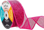 Mandala Crafts Hot Pink Burlap Ribbon 1.5 Inches Wide Jute Ribbons for Crafts - 20 Yds Roll Rustic Burlap Wrap Trim Ribbons for Wreaths Bows Wedding Party Decoration