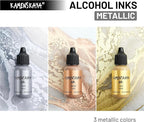 Metallic Alcohol Ink Set: Bronze Alcohol Ink, 3 pcs 0.51 fl oz (15 ml) Each