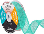 Mandala Crafts Turquoise Burlap Ribbon 1 Inch Wide Jute Ribbons for Crafts - 20 Yds Roll Rustic Burlap Wrap Trim Ribbons for Wreaths Bows Wedding Party Decoration