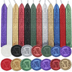 12Pcs Wax Sealing Sticks with Wicks, Assorted Colors Wax Seal Sticks Great for Vintage Mixed Color Waxsealsticks Letter Sealwax Stamp Wedding Invitations, Decoration (12-1)