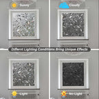 LEMON CLOUD Window Film, Decorative Window Privacy Film, Window Film Privacy Static Cling Frosted, Anti-UV Sun Blocker Heat Control for Home(Grayish Black, 23.6 x 157.4 inches)
