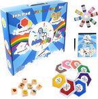 Washable Stamp Pads for Kids Arts and Crafts Jumbo Non-Toxic Ink with Wooden Stamps, Drawing Pad, Marker and Ink Refills