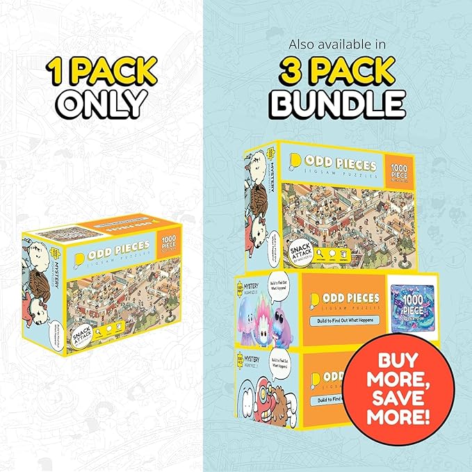 Odd Pieces Jigsaw Puzzles 1000 Pieces - Magic Mystery Story Secret Ending Puzzle - Perfect Game Night for Adults & Kids - Fantasy Sci-Fi City Theme (Shutterbug)