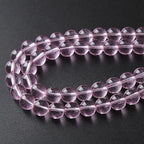4mm 90pcs Smooth Rose Pink Glass Beads Quartz Crystal Round Loose Beads for Jewelry Making DIY Bracelet Necklace