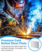 2 Pcs 16 Gauge Sheet Metal, 12" x 8" Cold Rolled Steel Plate Weldable Steel Sheet for Professional, Industrial, DIY Use