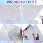 36 Sheets Holographic Sticker Paper,Holographic Laminate Sheets,A4 Size Clear Vinyl Sticker Sheets Self-Adhesive Rainbow Overlay Sheets,11.7 x 8.3 Inches（Five-Pointed Star）