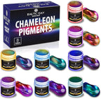 BALTIC DAY - Chameleon Mica Powder, 8 Jars of Color Shift Mica Set - Epoxy Resin Color Pigment - Chameleon Powder Glitter - Holographic Mica Powder for Resin
