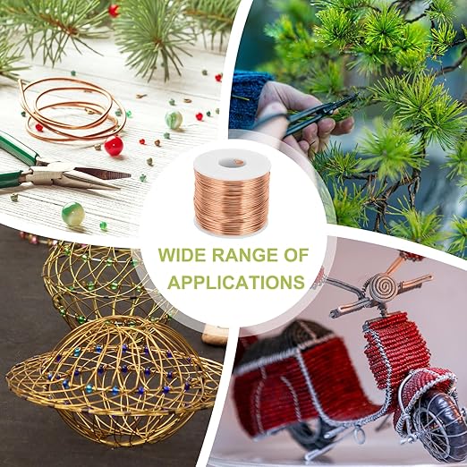 MECCANIXITY 18 Gauge Anodized Aluminum Craft Wire Bendable Bonsai Training Wire 492 Feet 1mm for Sculpting Crafts Wreath Floral Beading Jewelry Making, Copper Tone