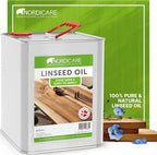Nordicare 100% Pure & Natural Linseed Oil - Food-Safe for Wood Furniture - Enhances Original Wood Structure - Made in Denmark 84.5oz