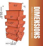 TORCHED DISPLAYS 4-Sided Rotating Display Stand - Craft Shows, Trade Shows, Markets - Small & Medium-Sized Items like Stickers, Postcards, Coasters, Note Pads, Napkins, Easy to Assemble (Orange)
