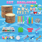 klmars Mermaid Themed Wooden Painting Kit-Glow in The Dark-Arts & Crafts Gifts for Kids Girls Ages 6-12-Wood Slice Craft Activities Kits -Mermaid Art Toys for Kids Christmas Gifts