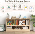 Toy Storage Organizer, 2-Tier Kids Bookshelf, 5 Cube Kids' Bookcases, Cabinets & Shelves, Wooden Toy Organizers, Small Book Shelf for Bedroom, Playroom, Classroom, Nursery (Natural)