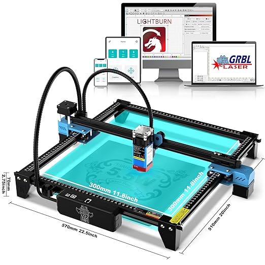 TTS-55 PRO 5500mW Laser Engraver Machine Laser Cutter Laser Cutting Engraving Tool for Wood Metal Aluminum Glass Leather