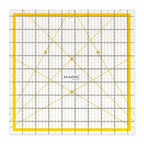 KERING Square Quilting Ruler - 9.5x9.5 inch Anti-Slip Acrylic Ruler for Patchwork Piecing, Bias Strips & Rotary Cutting, Professional Quilter's Tool with Dual-Angle Guide
