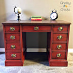Chalky Chicks All-in-One Chalk Paint for Furniture or Cabinet - 4 Fl Oz - Matte Finish Poison Apple (Dark Red) for Metal, Wood Furniture Paint - No Sanding All-in-One for Home Decor & Crafts, USA Made