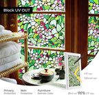 3D Stained Glass Window Film, Decorative Window Privacy Film for Bathroom,Front Door,Home, Sun Blocking Heat Control,Static Cling,23.6inch x 35.4inch Blossomray