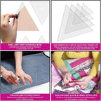 Quilting Acrylic Template Set | Precision Tools for Quilting Enthusiasts | Triangle Design | Includes Sizes 4", 3", 2", 1" | 1/8 Clear Acrylic | 1/4" Seam Allowance for Accuracy