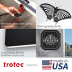 Trotec TroLase | 12"x24"x1/16", 4 Pcs | Carbon/White | 2 Ply | Modified Acrylic | Laser Engraving Double Color Plastic Sheet | Engraving Blanks for Laser, Saw, Guillotine | Made in USA