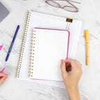 PAPERAGE Lined Spiral Journal Notebook, (Blush), 3 Pack, 160 Pages, Medium 5.5 inches x 8 inches - 100 GSM Thick Paper, Hardcover, Double-Wire Spiral Journal & Notebook