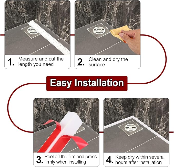 uxcell 157 Inch Flexible Quarter Round Molding Silicone Peel and Stick Trim Self Adhesive Shower Water Barrier for Corner Decor Bathroom Kitchen, White