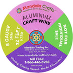 Mandala Crafts 8 Gauge Anodized Aluminum Craft Wire for Jewelry Making - 120 FT Colored Flexible Silver Copper Tone Wire - Bendable for Bonsai Armature Crafting Sculpting
