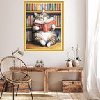 Hopeart Stamped Cross Stitch Kits for Beginner Embroidery Kits for Beginners Adults DIY 11CT Cross Stitch Patterns Needlepoint Kits Crossstitching Kits-Cat Reading 16x20 inch