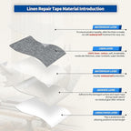 KING MOUNTAIN Linen Repair Patches, Self-Adhesive Linen Fabric Patches, 4 X 63 inch Extra Size, Multi Color, Can be Used for Linen Sofa Repair and Linen Clothes Repair (Grey)
