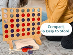 BSIRI Wooden Connect a Row in 4 - Board Games Kids Outdoor Toys Home Decor Rustic Yard Games Family Games for Kids and Adults Giant Jumbo Birthday Gifts for Men