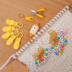 NIUGRECF DIY Knitting Tool Sets 27Pcs Including Number Beads Stitch Markers/Mini Scissors/Rotation Counter/Storage Bag - for Knitting Crocheting Weaving Sewing Quilting Jewelry Making.