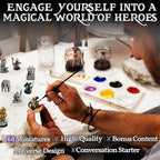 Wildspire Fantasy Monsters & Bookish Dragon for DND Miniatures Unpainted Bulk 28mm-32mm Dungeons & Dragons Minis Pathfinder Figures Fantasy Unpainted Tabletop RPG Miniature Starter Set for D&D