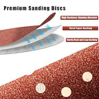 60 Grit 5 Inch Sanding Discs Hook and Loop Sandpaper, 150 PCS 8 Hole Adhesive Coarse Sand Paper for Random Orbital Sander