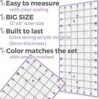 Rotary Cutter Set lavender - Quilting Kit incl. 45mm Fabric Cutter, 5 Replacement Blades, A3 Cutting Mat, Acrylic Ruler and Craft Clips - Ideal for Crafting, Sewing, Patchworking, Crochet & Knitting