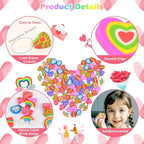 48pcs Large Erasers for Kids Bulk Heart Rainbow Pencil Erasers for Classroom Prizes Exchange International Children's Book Festival Party Favors Back to School Supplies