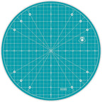 Headley Tools 13"x13" Round Rotating Cutting Mat, Self Healing Mat with 360-Degree Rotation & Anti-Slip Base, Sewing Board Cutting Mat Perfect for Fabric Quilting Leather Hobby Project, Turquoise