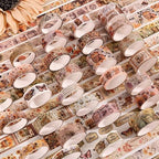 Natural Washi Tape Set, 42 Rolls - Floral, Butterfly, Bee, Botanical,Letter, Vintage Writable Scrapbooking Tapes for Journaling, Bullet Diaries, Card Making, Gift Wrapping, Aesthetic Craft Supplies