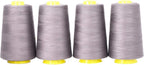 Mandala Crafts 4 Pack of Serger Threads Cones Spools - 20S/2 24000 Yards Polyester Taupe Threads for Sergers Machine and Overlock Quilting Sewing Machine
