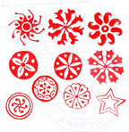 Paper Print Stamps Intricate Small Round Pattern Wood Blocks (Set of 10)