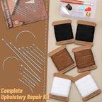 IMZAY 132 Yards Upholstery Repair Kit, 0.55MM and 0.8MM Waxed Sewing Thread with 14 PCS Heavy Duty Needles, Thimbles for Leather Sewing, Bookbinding, Beading, Stitching (3 Colors)