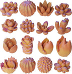 Succulent Candle Mold 16 Pcs - Resin Casting Mold for Jewelry, Clay, and Candle Making - 3D Silicone Craft Supplies