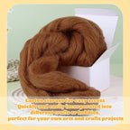 3.53oz Wool Roving Yarn, Wool Felting Supplies, Pure Wools, Chunky Yarn, Spinning Wool Roving for Needle Felting Wet Felting DIY Hand Spinning (Dark Coffee)