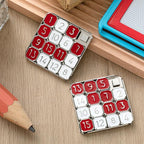 Metal Number Slide 15 Puzzle Red and White Number Sliding Puzzle Educational Pocket Funny IQ Game for Teens and Adults, Ideal for Learning Tool Party Favors(Red and White,1 Pack)