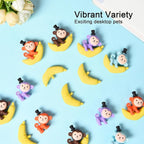 HILAZA 16Pcs Pencil Top Erasers for Kids, 3D Cute Monkey Pencil Toppers, Bulk Fun Pencil Cap Easters for School Classroom Supplies Prize Gifts Party Favors