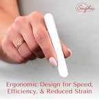 Fabric Markers for Sewing – Ergonomic Tailors Chalk Pen with Improved Dosing Wheel for Sharp Lines - Washable Sewing Chalk Marking Pens that are Compatible with Most Fabrics - White 1 Pack