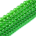 32pcs 12mm Smooth Green Crystal Glass Quartz Beads Round Loose Beads for Jewelry Making DIY Bracelet Necklace 15" Energy Healing Power Stone Beads(12mm, Green Crystal Glass)