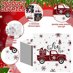Janlaugh 200 Pcs Christmas Paper Napkins Disposable Snowman Cocktail Napkins Decoupage 2 Ply Snowflake Dinner Napkins Santa Beverage Napkins for Xmas Winter Table Decor(Black,Snowman)