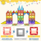 Coodoo 60 PCS Magnetic Building Tiles Kids Toys STEM Magnetic Blocks Sensory Toys Kids Games Magnet Building Toy for Boys and Girls Aged 3+, Kid Brain Development Preschool Kindergarten Toddler Toy
